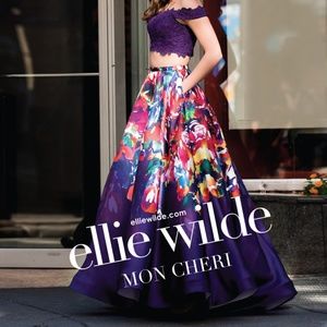 Ellie Wilde 117001 Two Pc, Sz 0 Prom Dress